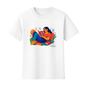 Polera 100% algodón con frase lector para amantes de los libros