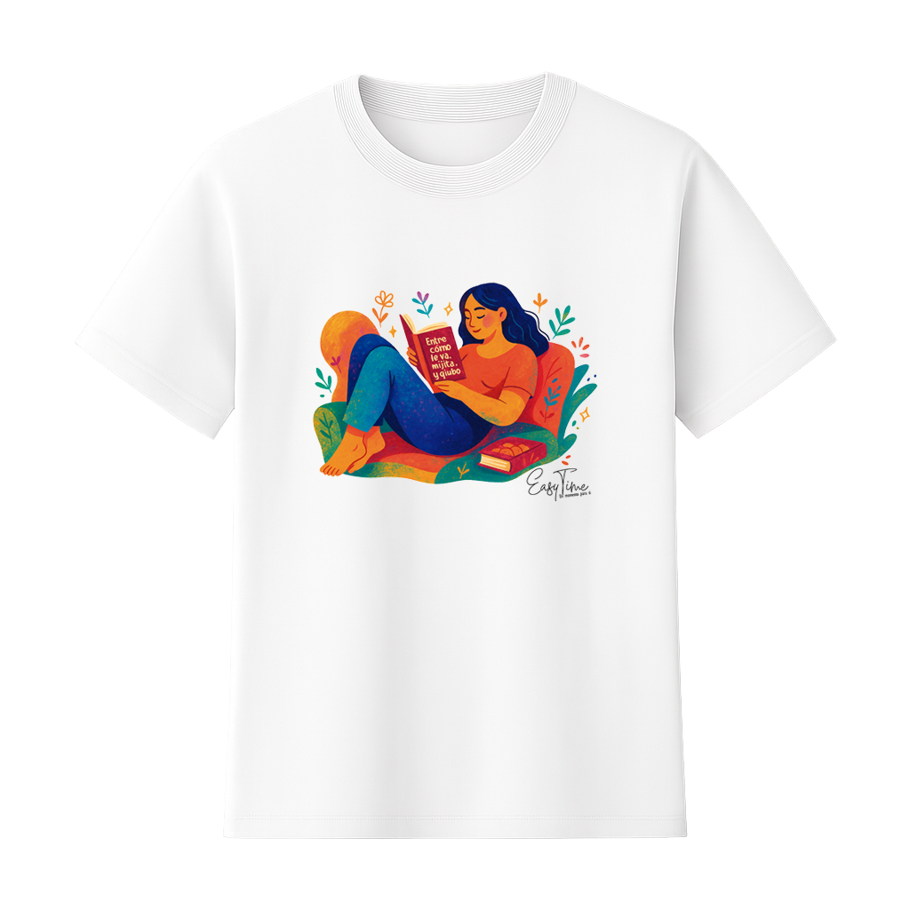 Polera 100% algodón con frase lector para amantes de los libros